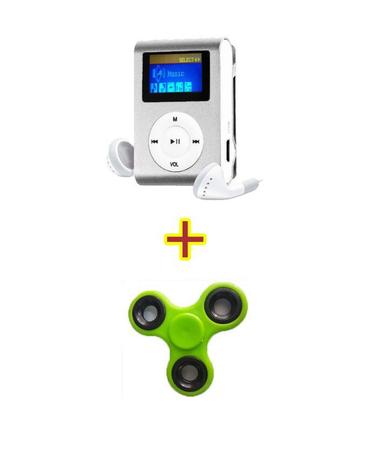Imagem de Kit Fidget Hand Spinner + MP3 Player Prata