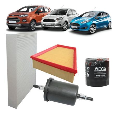 Kit Filtro Ar Óleo Combustivel Cabine Fiesta Ecosport Ka - Wega Imagem de Kit Filtro Ar Óleo Combustivel Cabine Fiesta Ecosport Ka