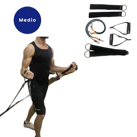 Kit fit house extensores medio com puxadores e aparador de porta scalibu Fitness e Musculacao Magazine Luiza