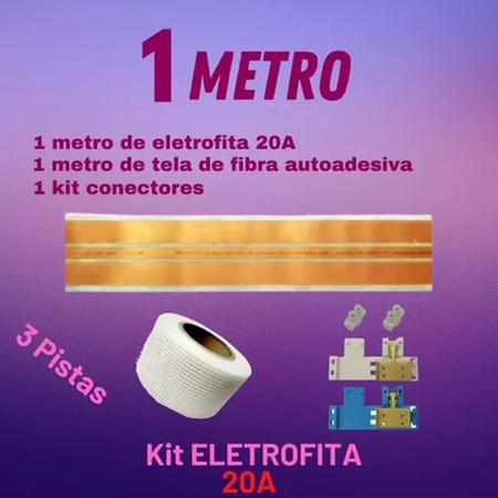 Imagem de Kit Fita eletrica 20a 3 Pistas 1 metro + Conector eletrofita