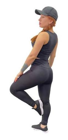 Imagem de Kit Fitness Top Com Bojo E Legging Cintura Alta Conjunto K03