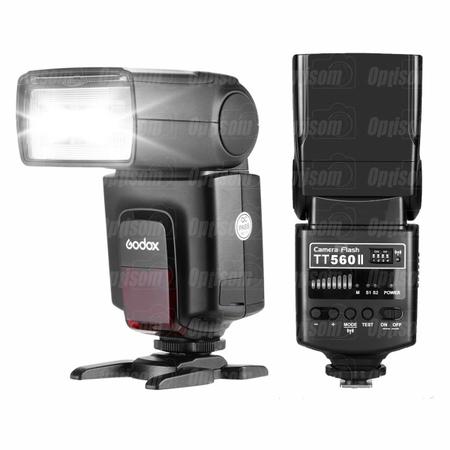 Imagem de Kit Flash Godox TT560II com Rádio Flash para Canon Nikon Sony + 2 Sombrinhas