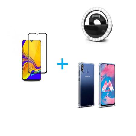 Imagem de Kit Flash Selfie Samsung Galaxy A30 + Capa + Película Vidro 3D