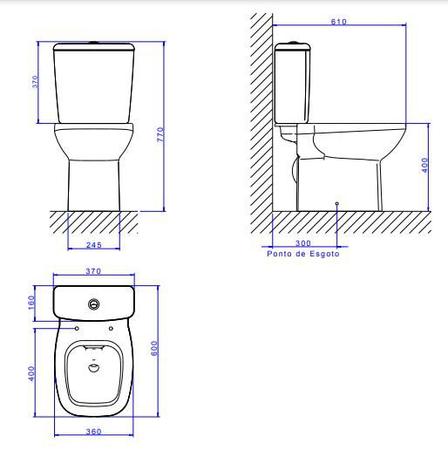 Imagem de Kit Flex Bacia Acoplada+Caixa+Assento KP380 Branco - Deca