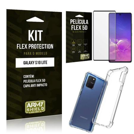 Imagem de Kit Flex Protection Galaxy S10 Lite Capa Anti Impacto + Película Flex 5D - Armyshield