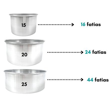Imagem de Kit formas redondas para bolo altas 15-20-25 alumínio