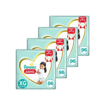 Imagem de Kit Fralda Calça Pampers XG Premium Care Pants Jumbo 384 Unidades