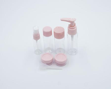 Imagem de Kit frascos para viagem rosa e transparente