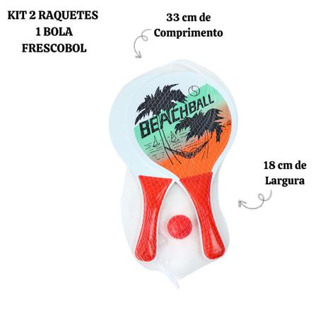 Imagem de Kit Frescobol Com 2 Raquetes E 01 Bola Praia