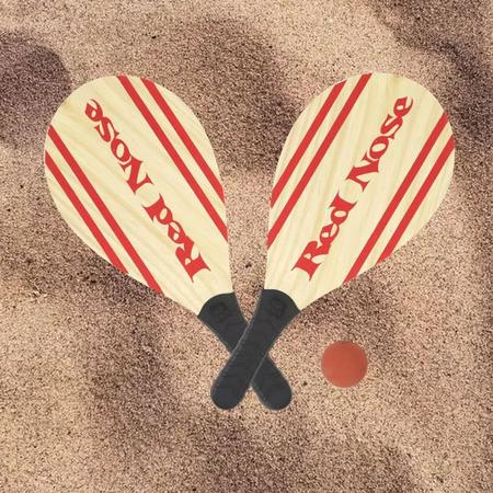 Imagem de Kit Frescobol Raquete de Praia Com 2 Raquetes Com Bola E Saco de Transporte Semi Pro Marca Red Nose