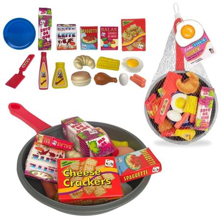 Kit Cozinha Infantil com Frigideira, Ovo e Salsicha - 7 Peças - Jogo de  Panelinhas e Comidinhas