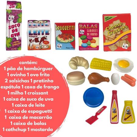 Kit Cozinha Infantil com Frigideira, Ovo e Salsicha - 7 Peças - Jogo de  Panelinhas e Comidinhas