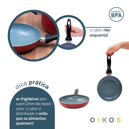 Kit Frigideiras Antiaderentes Oikos Base 18cm e 20cm Imagem de Kit Frigideiras Antiaderentes Oikos Base 18cm e 20cm