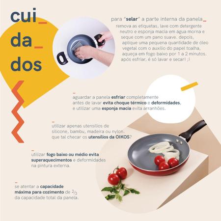 Kit Frigideiras Antiaderentes Oikos Base 18cm e 20cm Imagem de Kit Frigideiras Antiaderentes Oikos Base 18cm e 20cm