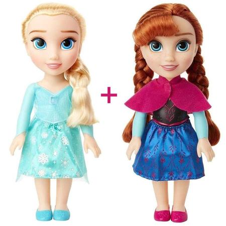 Boneca Frozen Kit Anna E Elsa 30cm Brinquedo Menina Musical