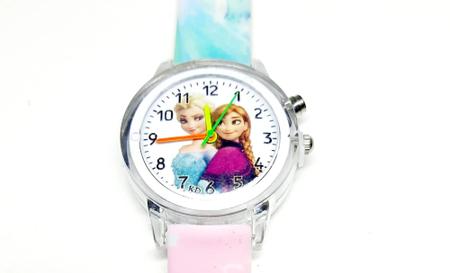 Imagem de Kit Frozen (Disney)  Relógio Flash Luz, Bolsa Tiracolo e Pulseira da Elsa e da Anna.