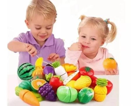 Imagem de Kit Frutas Frutinhas Legumes De Brinquedo Com Velkr 22pçs