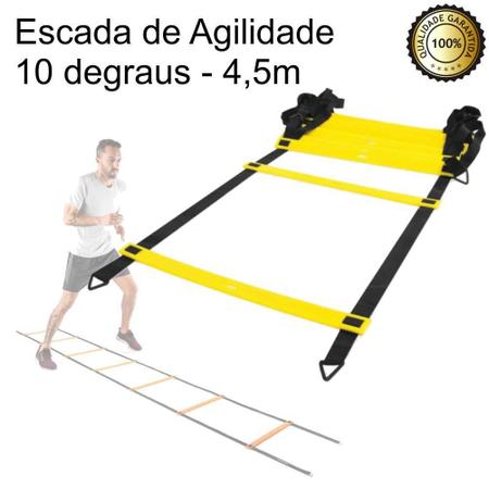 Imagem de Kit Funcional C Escada De Agilidade+Cones+Pratos+Corda+Roda