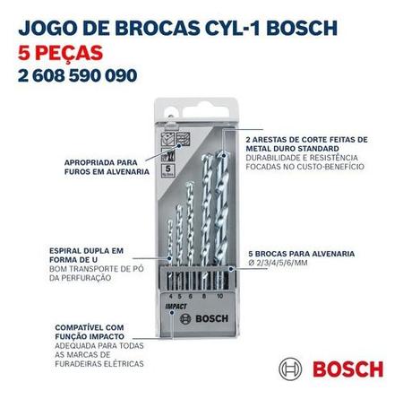 Imagem de Kit Furadeira Impacto Parafusadeira Bosch Gsb 450 Re Com 5 Brocas Concreto e Bolsa 110v