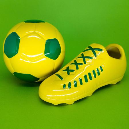 Bola Futebol Verde e Amarelo Copa do Mundo Brasil Decoração Festa  Aniversário Cerâmica
