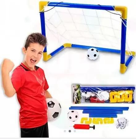 Imagem de Kit futebol Mini Trave Rede + Bola infantil 15 Peças - Wellkids