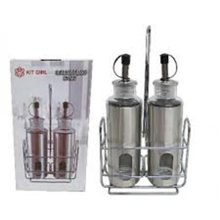 Kit Galheteiro Inox c/ Suporte - Kit Girl Imagem de Kit Galheteiro Inox c/ Suporte - Kit Girl