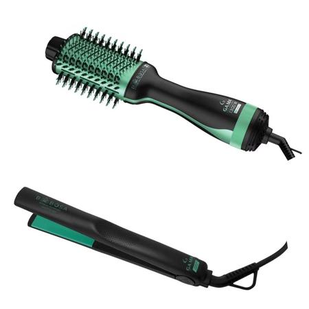 Imagem de Kit Gama Babosa Escova Secadora 3D e Prancha Chapinha de Cabelo Ceramic Bivolt