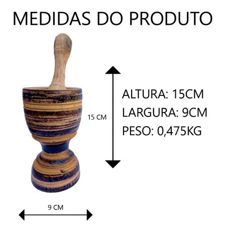 Imagem de Kit Gamela/Caiacão e Pilão de Madeira maciça para cozinha