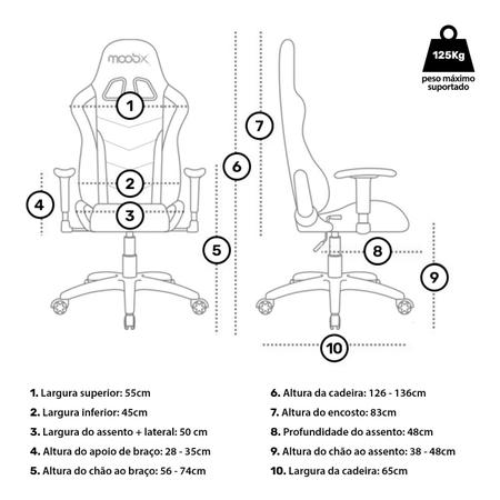 Imagem de Kit Gamer Cadeira Reclinável Moob Thunder Com Mesa Escrivaninha MX Com Suporte para Headset Preto