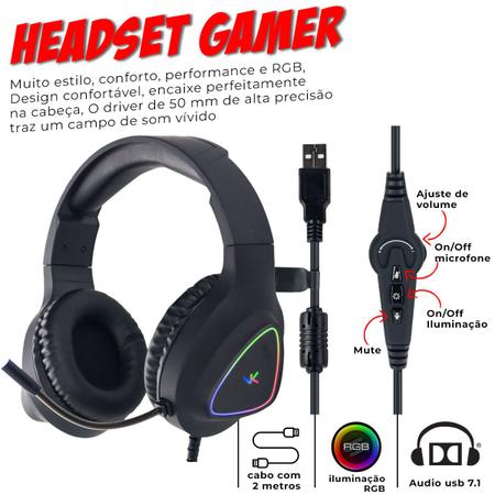 Imagem de Kit Gamer Challengers Teclado Gamer Headset 7.1 Mouse Óptico Led 7 Cores