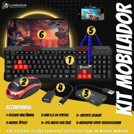 Mobilador Para Jogos de Celular Com Teclado e Mouse Jogar - EXBOM - Kit  Teclado e Mouse - Magazine Luiza