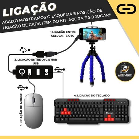 Mobilador Para Jogos de Celular Com Teclado e Mouse Jogar - EXBOM - Kit  Teclado e Mouse - Magazine Luiza