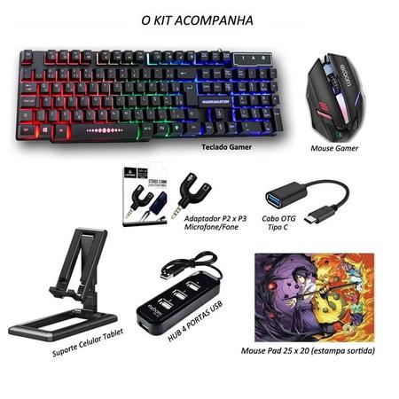 Kit Mobilador Gamer Para Jogar Com Teclado e Mouse Freefire