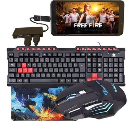 Imagem de Kit Gamer Mobilador Para Celular Com Teclado + Mouse Gamer 3200Dpi