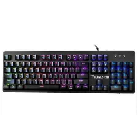 Imagem de Kit Gamer Teclado Mecânico RGB+ Mouse 3200 DPI + Mousepad Gamdias - HERMES P1B 3-IN-1 COMBO (US/BLUE)