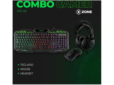 Kit Gamer Teclado Mouse Headset Mouse Pad - XZONE GTC-02