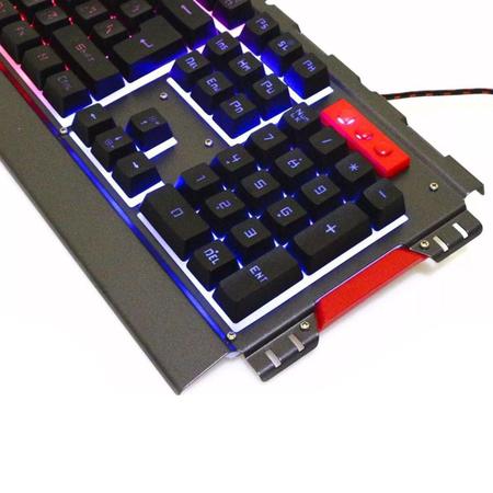 Imagem de Kit Gamer Teclado + Mouse Semimecânico com Iluminação Led e Acabamento em Metal Exbom BK-G3000