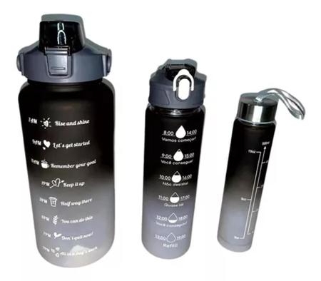Botella Garrafa de Agua 2 Litros Motivacional Garrafa Motivacional 2l; Kit  Garrafa De Agua; Kit 3