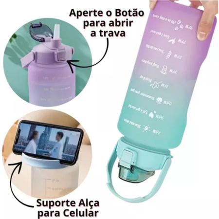 Kit Garrafa Motivacional De Agua De 2 litros 900ML 300ml - Laves Imagem de Kit Garrafa Motivacional De Agua De 2 litros 900ML 300ml