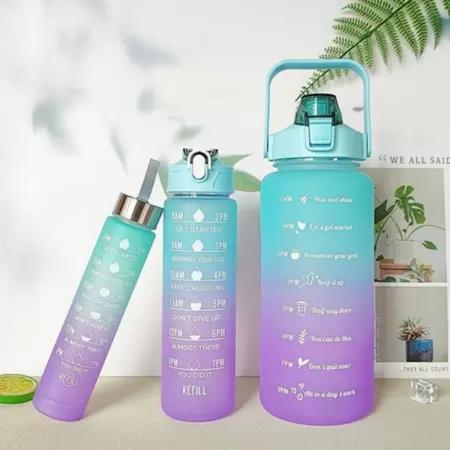 Kit Garrafa Motivacional De Agua De 2 litros 900ML 300ml - Laves Imagem de Kit Garrafa Motivacional De Agua De 2 litros 900ML 300ml