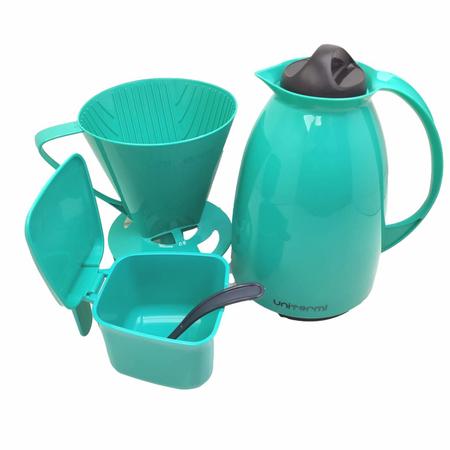 Kit Café Prático Garrafa Térmica 650ml com Suporte para Filtro e