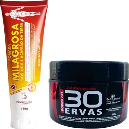 Imagem de Kit Gel 30 Ervas Power 300g + Pomada Massageadora Milagrosa 150g