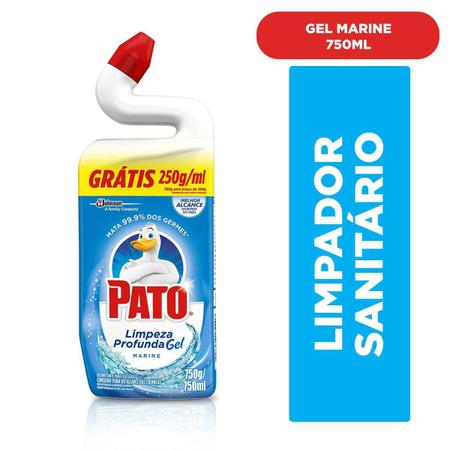 Imagem de Kit Gel Adesivo Sanitário Pato c/ Aplicador Marine 38g + Pato Limpador Sanitário Marine 750ml