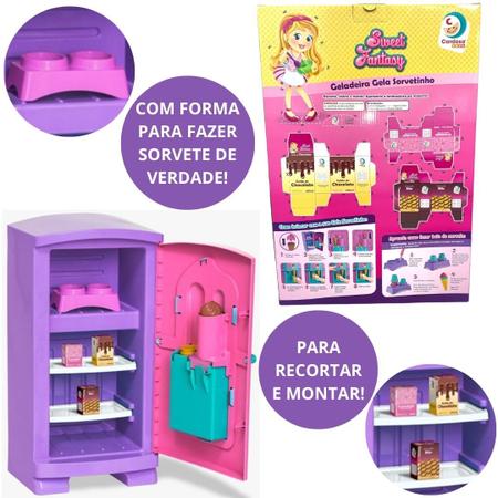 Kit Sorvetinho Com 5 Peças Brinquedo Cozinha Montar Sorvete