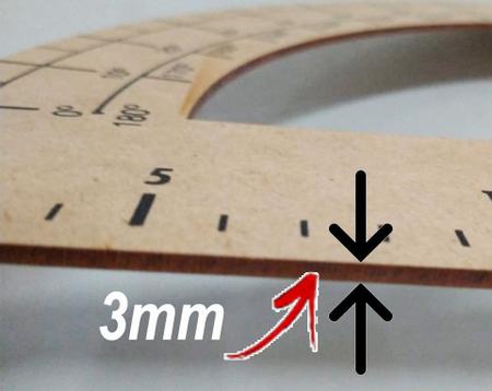 Imagem de Kit Geométrico do Professor Com 1 Transferidor Em MDF 180 Graus e 1 Compasso Para Quandro Branco 40 cm
