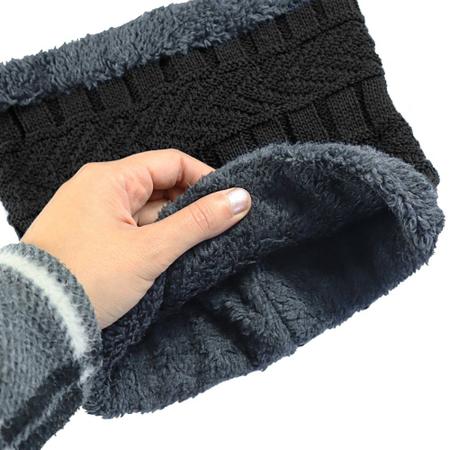 Imagem de Kit Gorro de Frio e Cachecol Estilo Gola - Preto