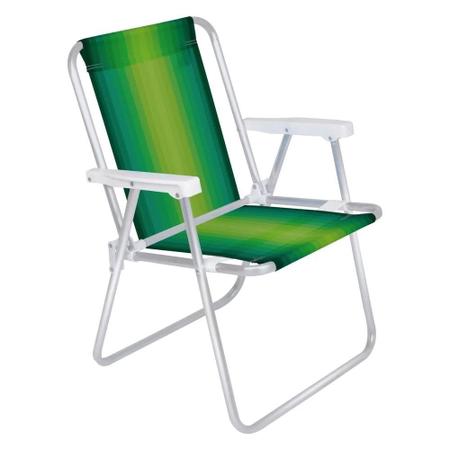 Imagem de Kit Guarda Sol Marrom 2 M Bagum e Aluminio + Cadeira de Praia Aluminio