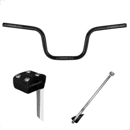 Guidão de Moto Aço Cromado Preto Tubo Cross Brilho Alto Modelo Titan CG150  Para Bike Bicicleta Grau