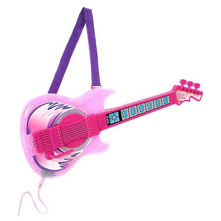 Guitarra Educativa Paradise Com Som e Luz DM Toys Musical – 45 centimetros  – Maior Loja de Brinquedos da Região