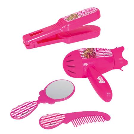 Kit Hair Cabelo Barbie Filme Salão Beleza Acessórios Menina - Rosa